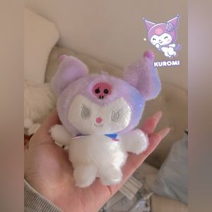 2 cute kuromi plush keychains